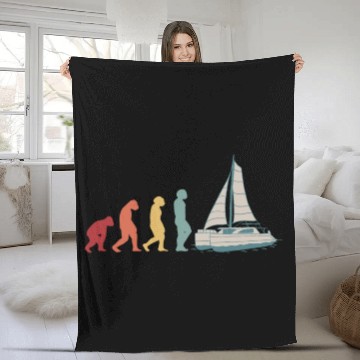 Discover Catamaran-Sailing Yachting-Sailor Evolution Fleece Blankets