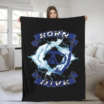 Discover BORN DIVE WHITE Fleece Blankets