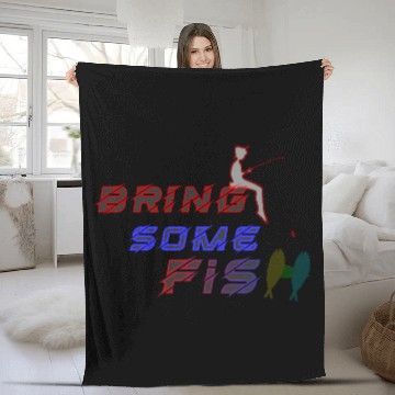 Discover bring some fish Fleece Blankets