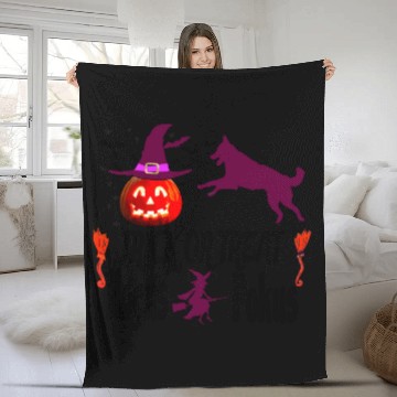 Discover Pumpkin Halloween Trick or Treat Hocus Pocus Dog Fleece Blankets