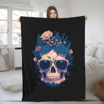 Discover Floral Skull | C03 Fleece Blankets