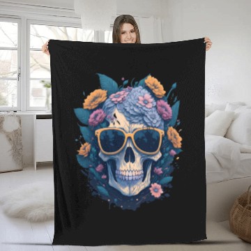 Discover Floral Skull | C10 Fleece Blankets