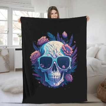 Discover Floral Skull | C16 Fleece Blankets