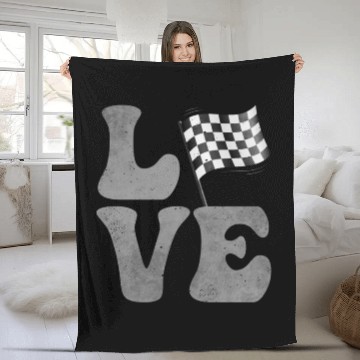 Discover Car Racing Race Car Car Driver LOVE Fleece Blankets