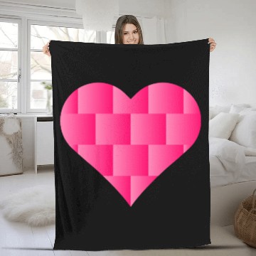 Discover Pink Cute Heart Icon Fleece Blankets