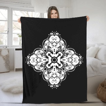 Discover Intricate Skull Mandala Symmetry Fleece Blankets