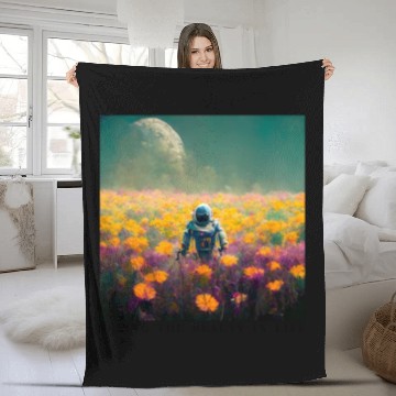 Discover Seeing The Beauty In Life Spacecraft Cosmonaut Fleece Blankets