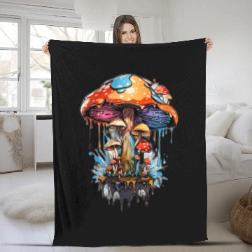 Discover Step into the Enchanted Woodland: Psychedelic Fleece Blankets