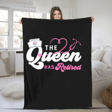 Discover The Queen Retired nurse Fleece Blankets
