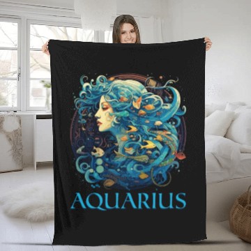 Discover Embrace Your Aquarius Identity: Aquarius Zodiac Fleece Blankets