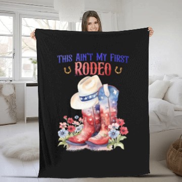Discover This Ain't My First Rodeo Women Rodeo Cowboy Fleece Blankets
