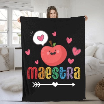 Discover Maestra Bilingual Spanish Teacher team Fleece Blankets