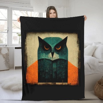 Discover Mod Owl: Disapproving Owl Fleece Blankets