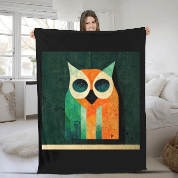 Discover Mod Owl: Drippy Color Owl Fleece Blankets