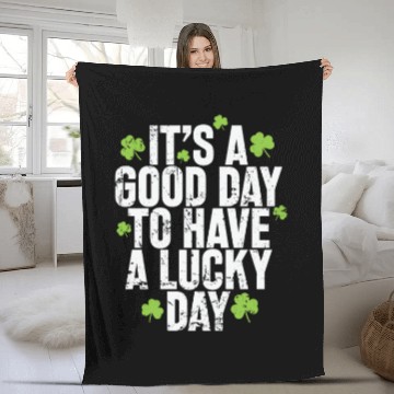 Discover It's a good Day to have a Lucky Day Fleece Blankets