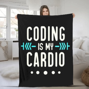 Discover Coding Is My Cardio | Geeky Software Developer Fleece Blankets