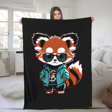Discover Kawaii Red Panda Fleece Blankets