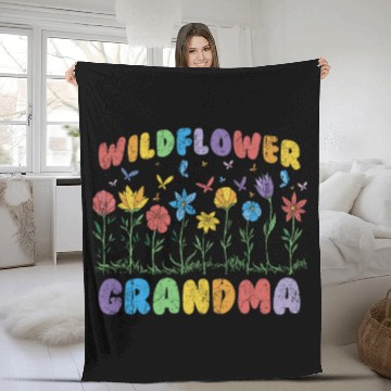 Discover Grandma Wildflower Floral Nature Love Fleece Blankets