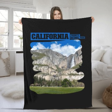 Discover California Yosemite National Park Fleece Blankets