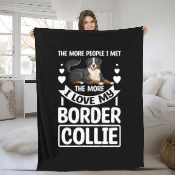 Discover Don't like People I love my border collie Fleece Blankets