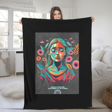 Discover Embrace Serenity: Freedom from Suffering Fleece Blankets