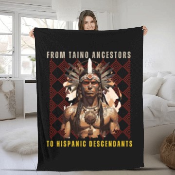 Discover From Taíno Ancestors to Spanish Descendants Fleece Blankets