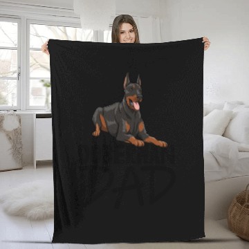 Discover Doberman Dad Fleece Blankets
