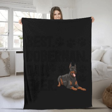 Discover Best Doberman Dad Ever Fleece Blankets