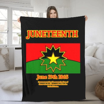 Discover Juneteenth Red Black and Green Fleece Blankets