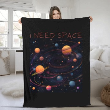 Discover i need space, planets constellation Fleece Blankets