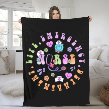 Discover Emergency Nurse circle Fleece Blankets