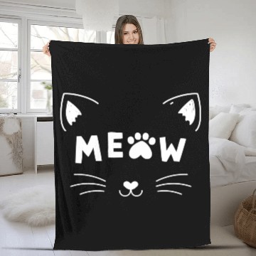 Discover Cat lover Meow Fleece Blankets design