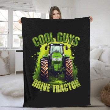 Discover Cool Guys Drive Tractor Farmer Agriculture Gift Fleece Blankets