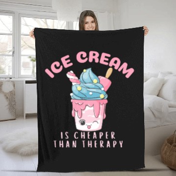 Discover ice cream is cheaper than therapy Fleece Blankets