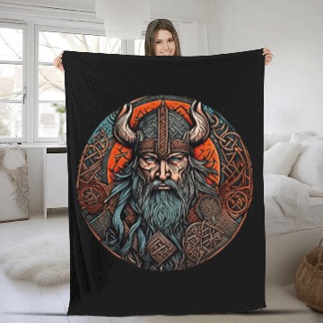 Discover Viking / Odin / Thor / Celtic / Helmet / Nordic Fleece Blankets