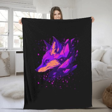 Discover Vibrant Fantasy Fox Fleece Blankets
