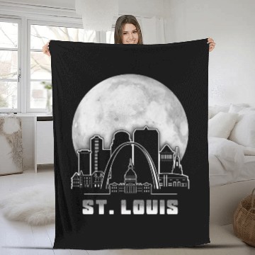 Discover St. Louis Missouri Full Moon Fleece Blankets