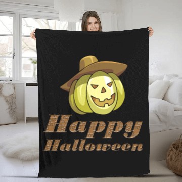 Discover halloween witch pumpkin card free stock photo Fleece Blankets