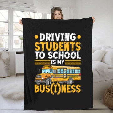 Discover School Bus Driver Fleece Blankets