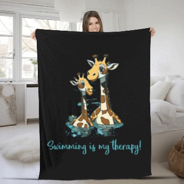 Discover swimming is my therapy - lifeguard Fleece Blankets