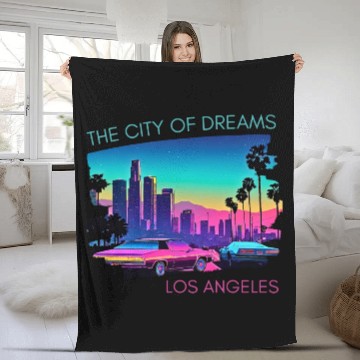 Discover The City Of Dreams Los Angeles Fleece Blankets