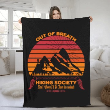 Discover Out of Breath Hiking Society Fleece Blankets