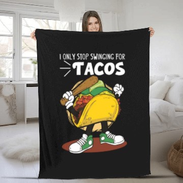 Discover Taco Mexican Food Baseball Card Baseball Player Fleece Blankets