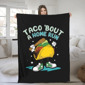 Discover Taco Mexican Food Baseball Card Baseball Player Fleece Blankets