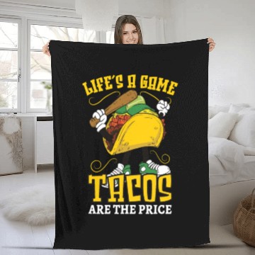 Discover Taco Mexican Food Baseball Card Baseball Player Fleece Blankets