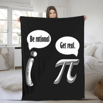 Discover Be Rational Get Real, Math Pi Day Fleece Blankets
