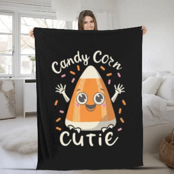 Discover candy corn cutie Halloween Gift Fleece Blankets