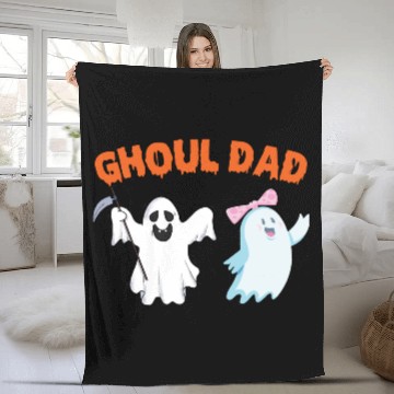 Discover Ghoul Dad Ghost Funny Halloween Costume Fleece Blankets