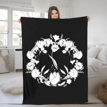Discover Tulip Gardening Floral Fleece Blankets