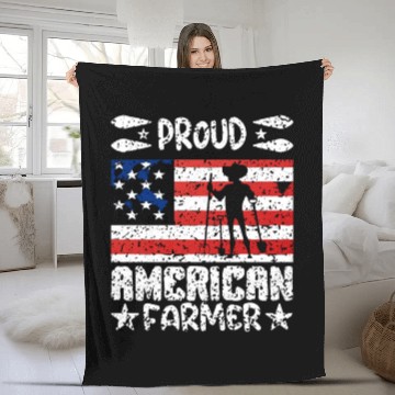 Discover Proud american farmer quote Fleece Blankets
